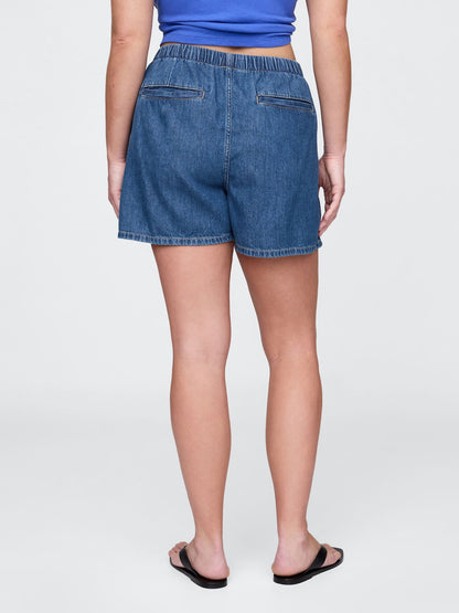 Mavi Mid Rise Ultrasoft Denim Boxer Şort