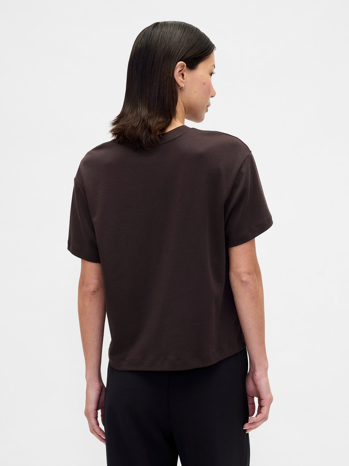 Kahverengi Supima® Pamuk Relaxed T-shirt