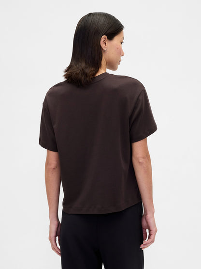 Kahverengi Supima® Pamuk Relaxed T-shirt