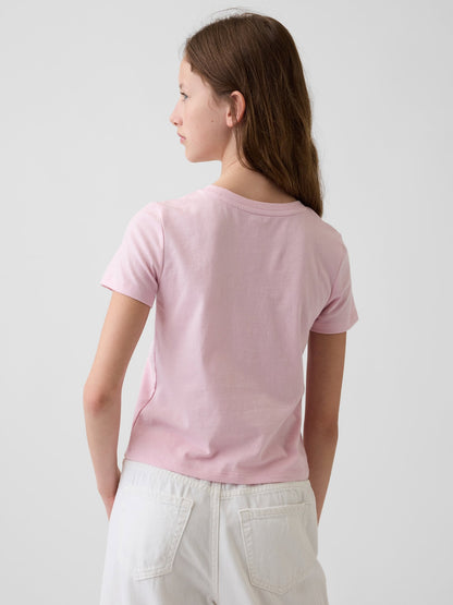 Açık Pembe Grafik Baskılı T-shirt