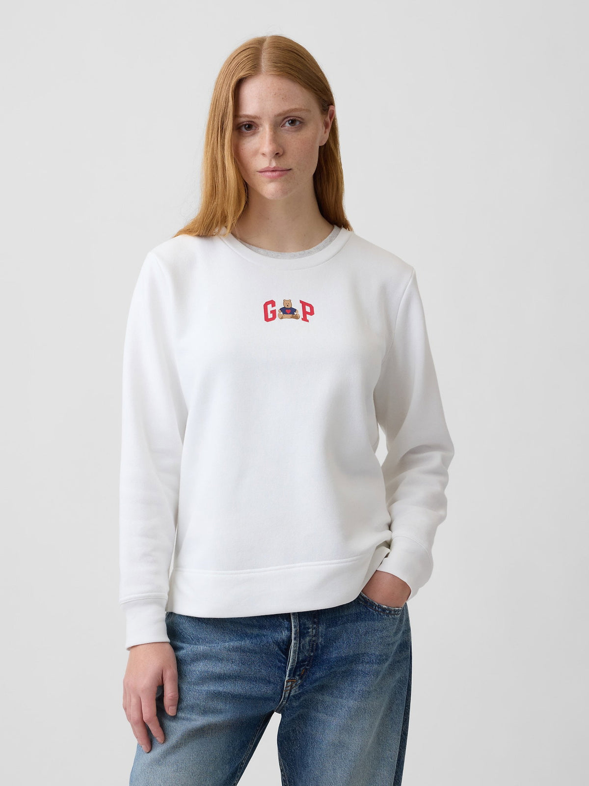 Beyaz Relaxed Gap Logo Sweatshirt