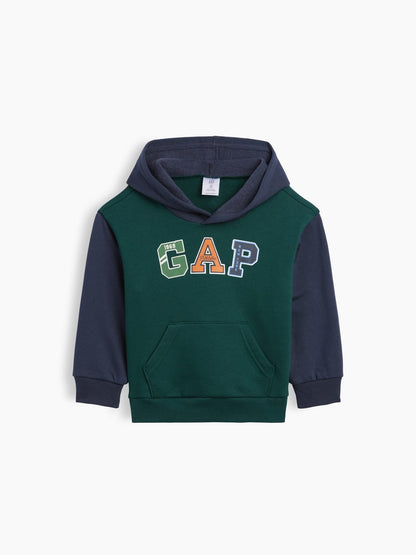 Koyu Yeşil Relaxed Colorblock Logo Sweatshirt