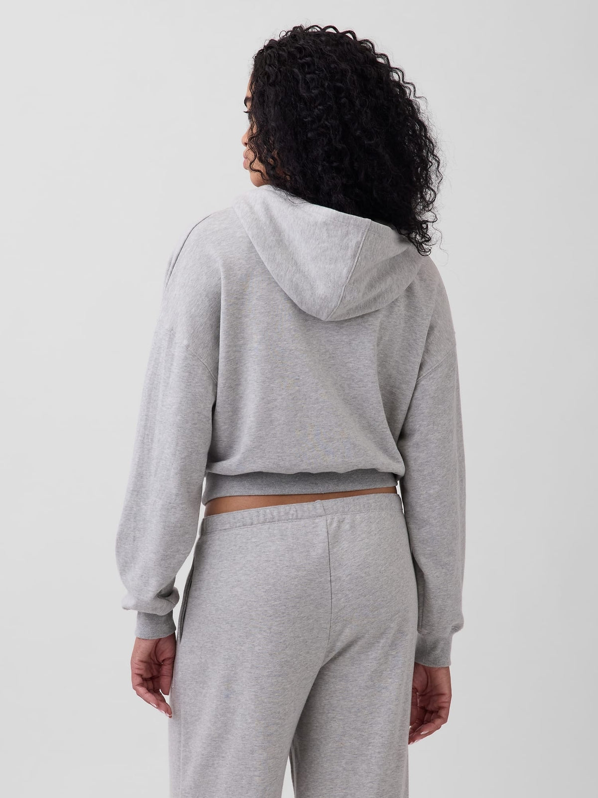 Gri Oversized Gap Logo Fransız Havlu Kumaş Fermuarlı Sweatshirt
