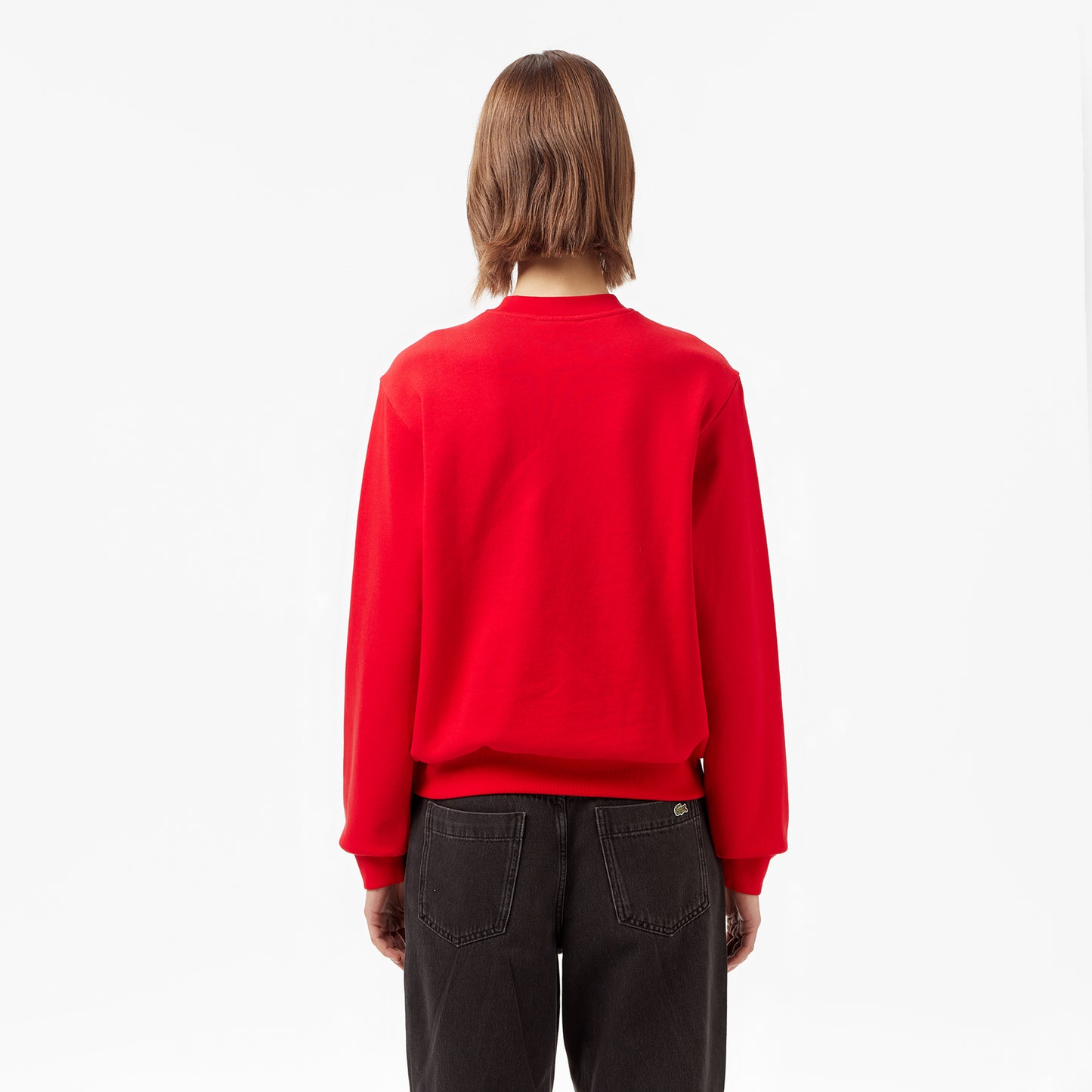 Lacoste Kadın Relaxed Fit Bisiklet Yaka Kırmızı Sweatshirt