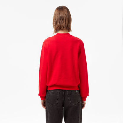 Lacoste Kadın Relaxed Fit Bisiklet Yaka Kırmızı Sweatshirt