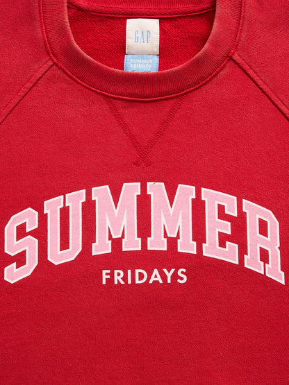Kırmızı Gap × Summer Fridays Oversized Raglan Logo Sweatshirt