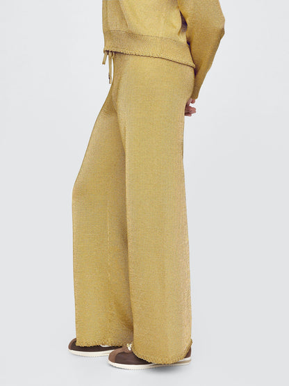 Sarı Gap × Cult Gaia Metalik Wide-leg Pantolon
