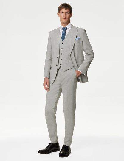 Tailored Fit Klasik Keten Ceket