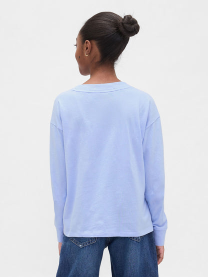 Açık Mavi Gapkids × Disney Oversized Grafik T-shirt