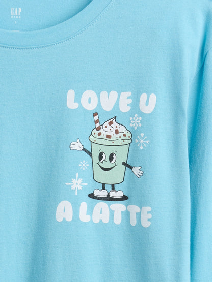Açık Mavi Relaxed Grafik T-shirt