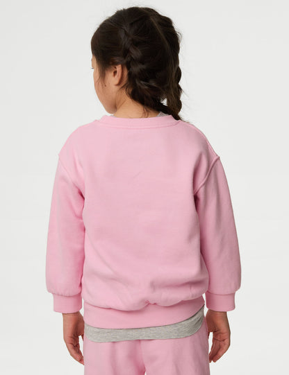 Pamuk Karışımlı Düz Sweatshirt (2–8 Yaş)