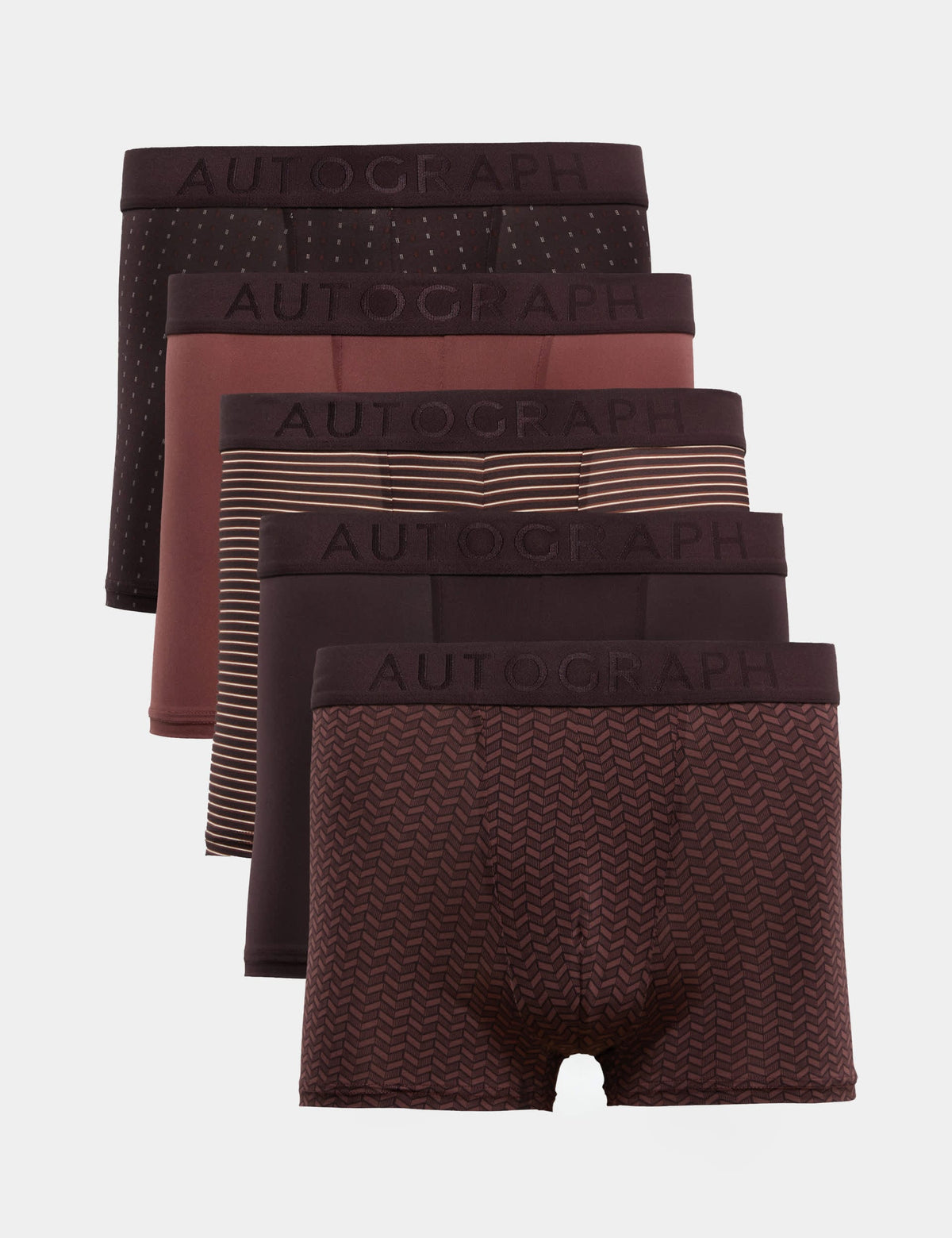 5'li Geometrik Desenli Mikroskin Hipster Boxer