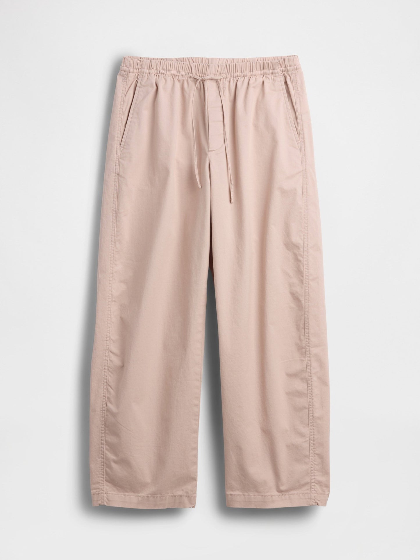 Açık Pembe Mid Rise Easy Barrel Khaki Pantolon