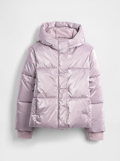 Lila Puffer Şişme Mont