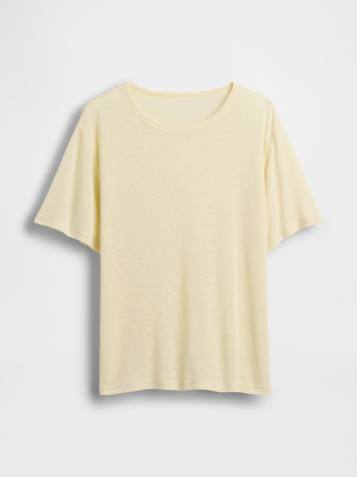 Gri Keten Karışımlı Relaxed T-shirt