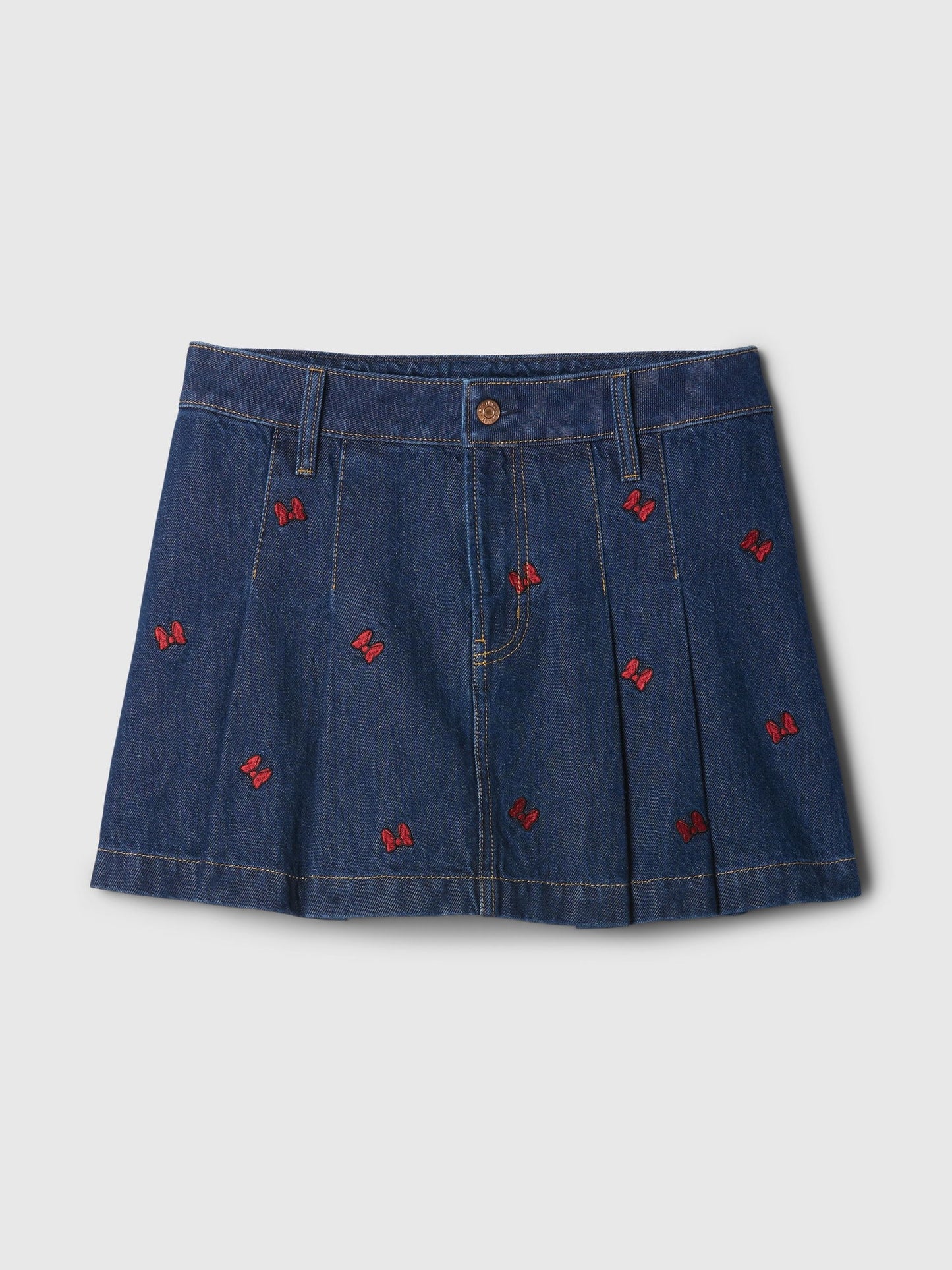 Lacivert Gap × Disney Minnie Mouse Işlemeli Mini Denim Etek