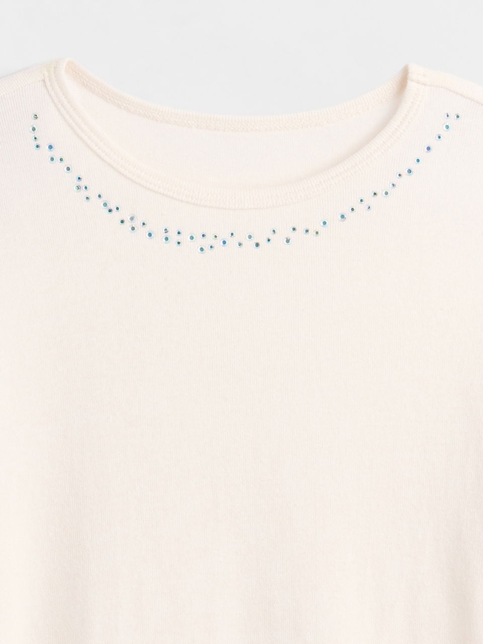 Krem Süslü T-shirt