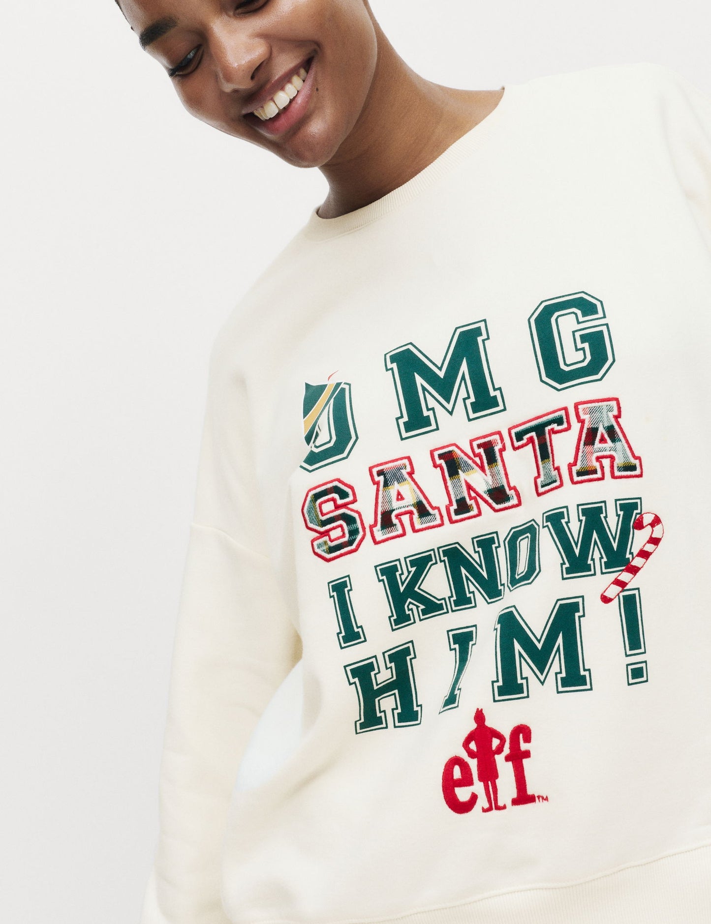 Pamuk Karışımlı Elf Sloganlı Pijama Takımı