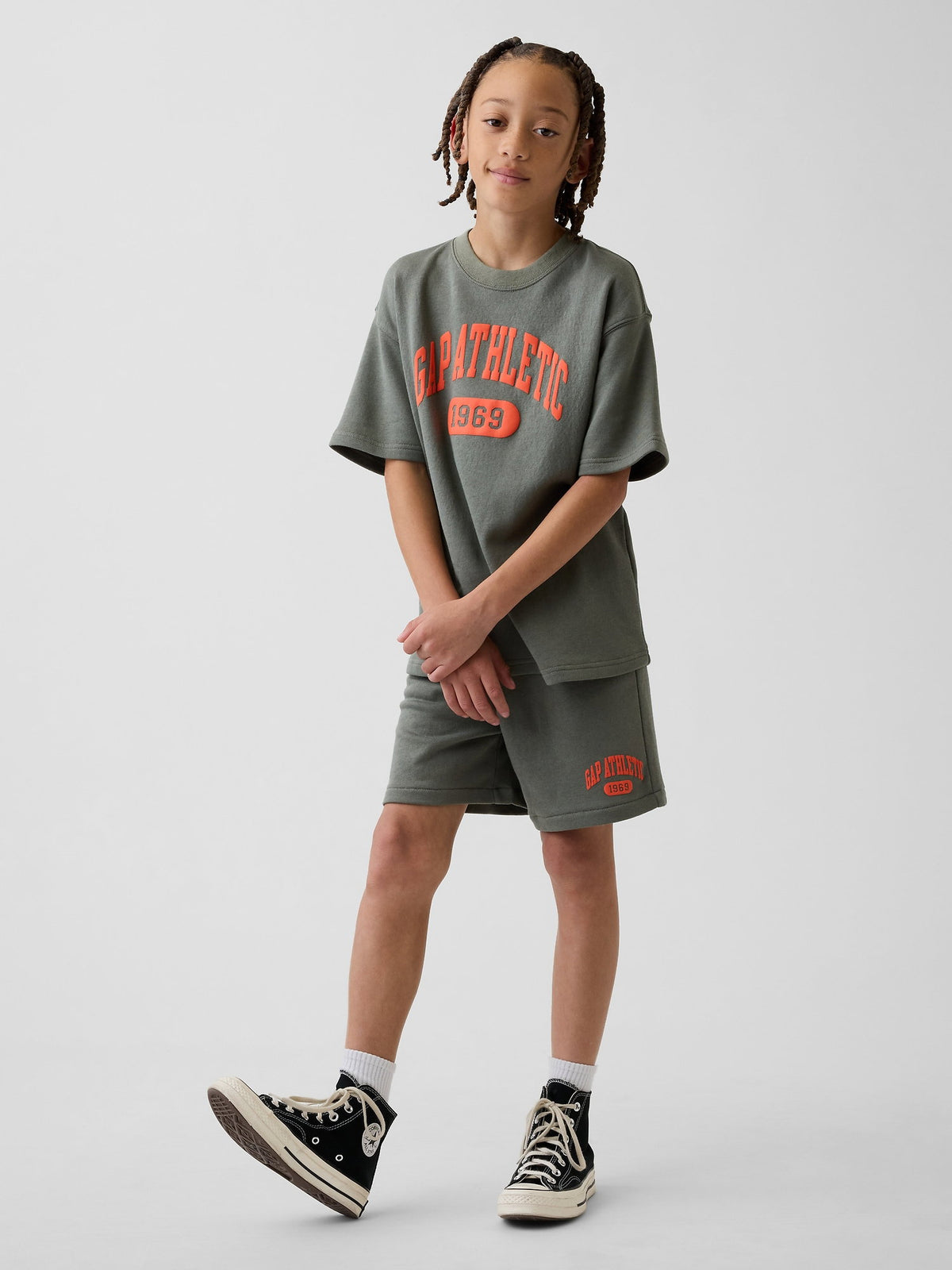 Açık Sarı Fransız Havlu Kumaş Kısa Kollu Sweatshirt