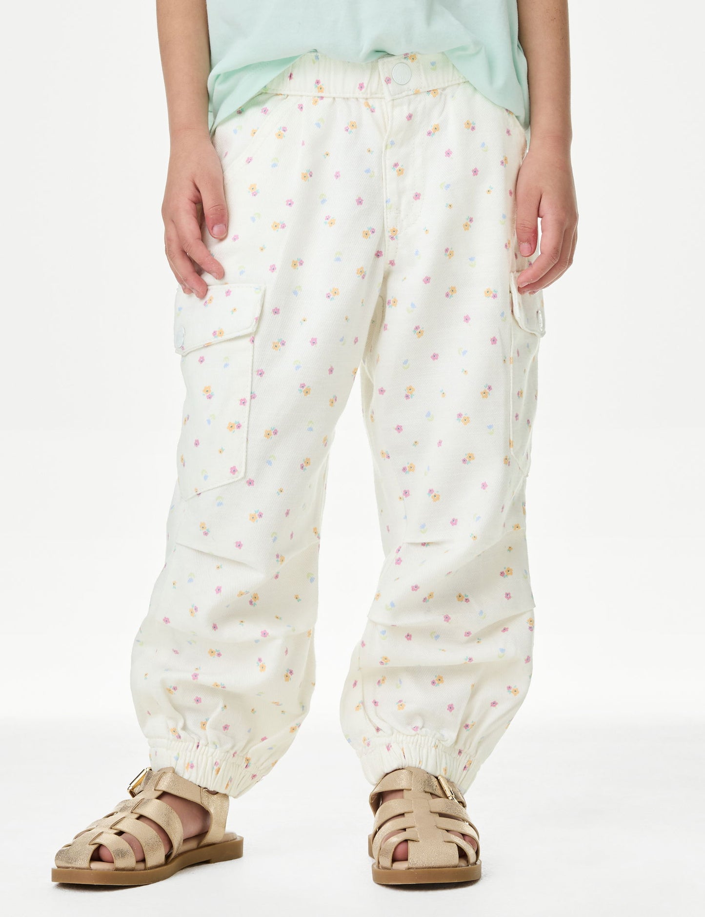 Çiçek Desenli Paraşüt Pantolon (2-8 Yaş)