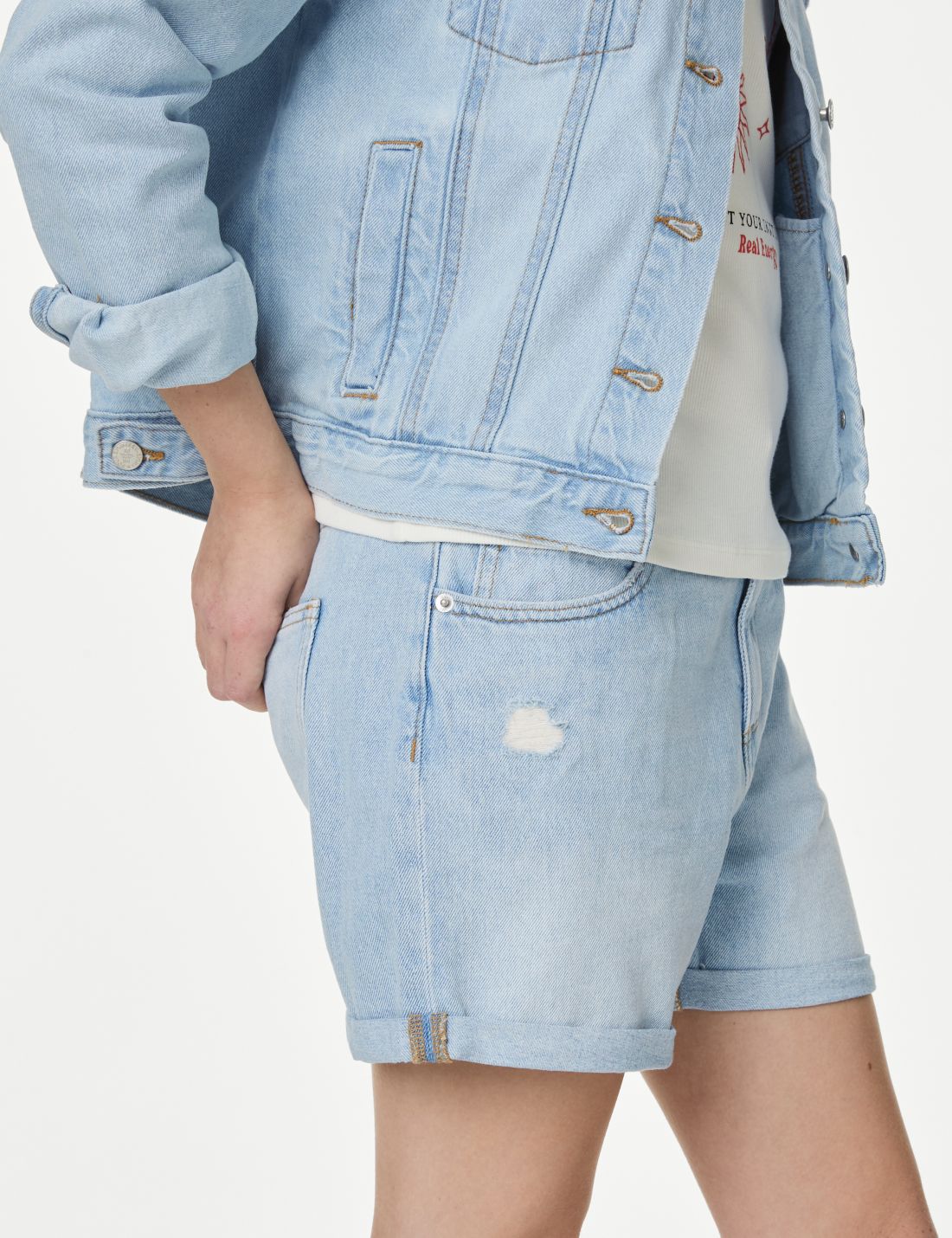 Saf Pamuklu Regular Fit Denim Şort (6-16 Yaş)