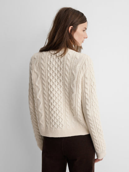 Krem Gap × A.p.c. Yün Cable Örgü Hırka