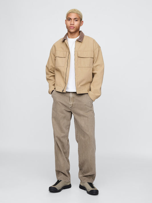 Bej Ultrasoft Baggy Carpenter Jean Pantolon