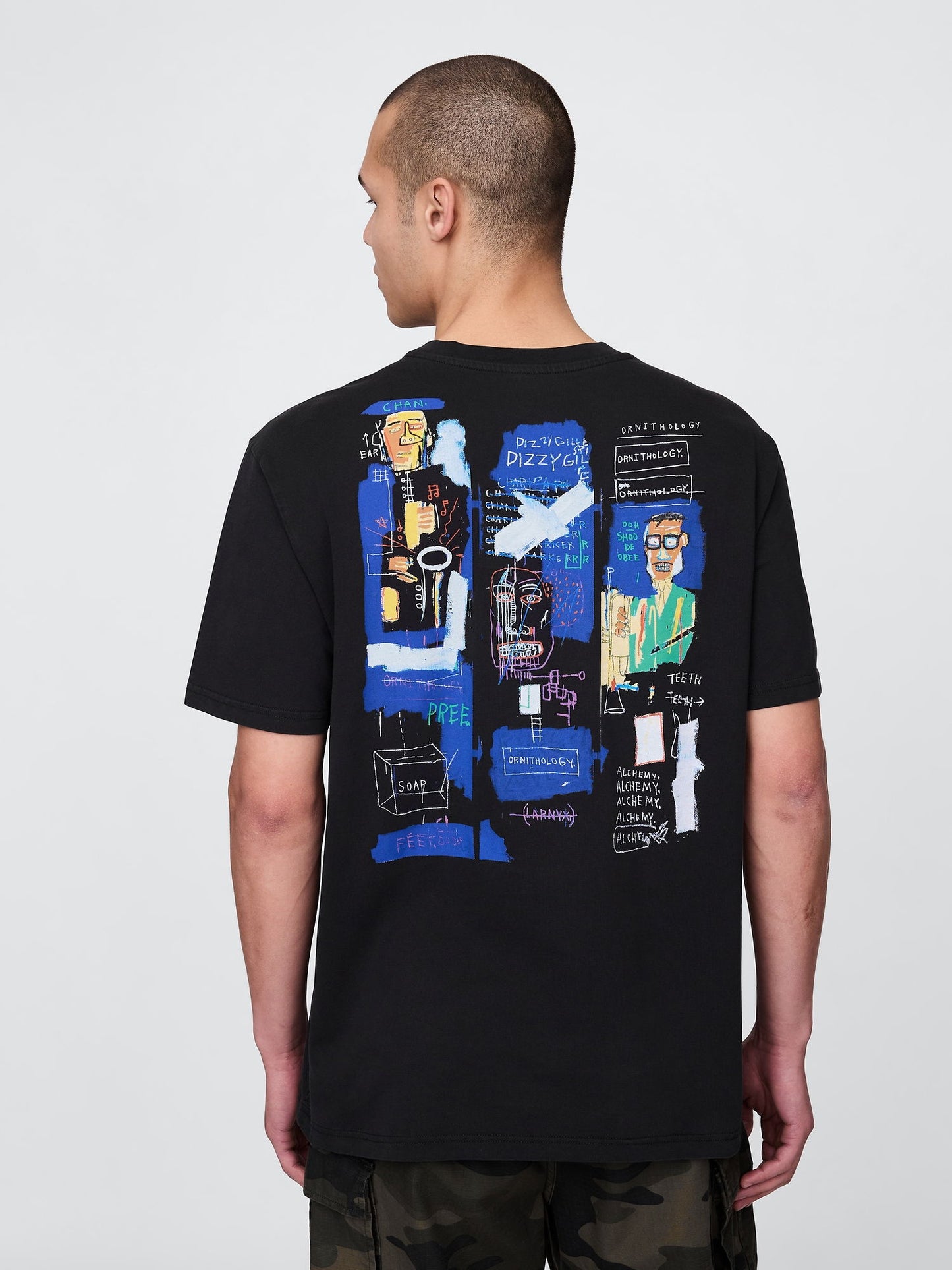 Siyah Basquiat Grafikli T-shirt