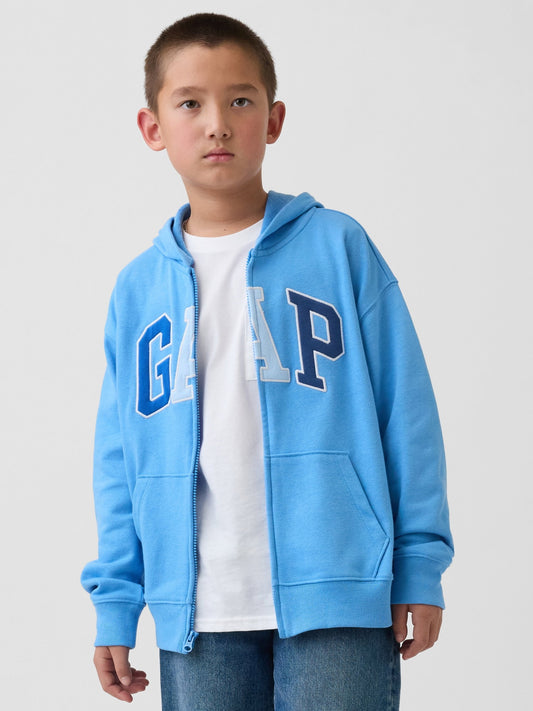 Açık Mavi Gap Logo Fransız Havlu Kumaş Fermuarlı Sweatshirt