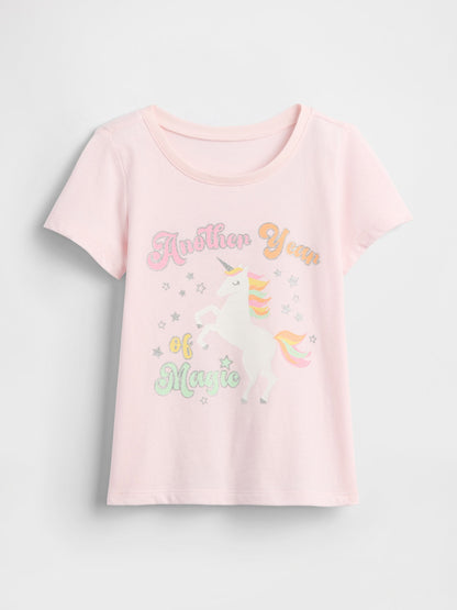 Pembe Babygap B-day Grafik T-shirt