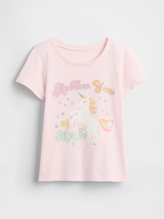 Pembe Babygap B-day Grafik T-shirt