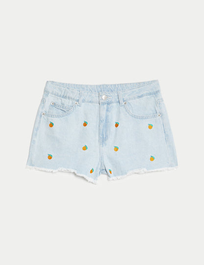 Saf Pamuklu Regular Fit Denim Şort (6-16 Yaş)