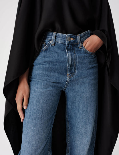 Yüksek Bel Straight Jean Pantolon
