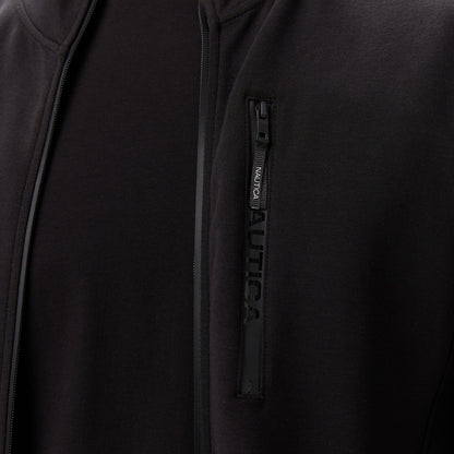 Nautica Erkek Siyah Classic Fit Fermuarlı Sweatshirt