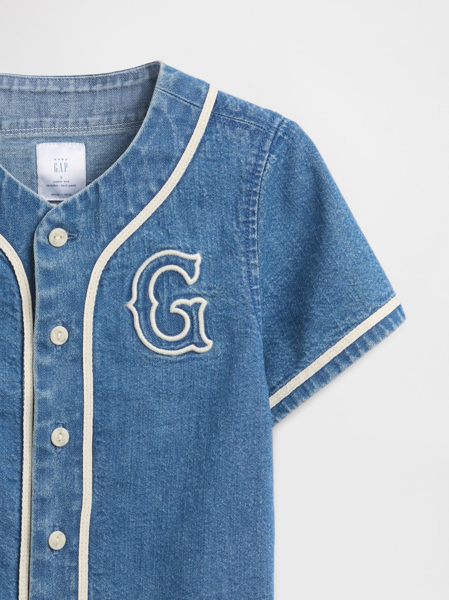 Mavi Denim Varsity Logo Beyzbol Gömlek