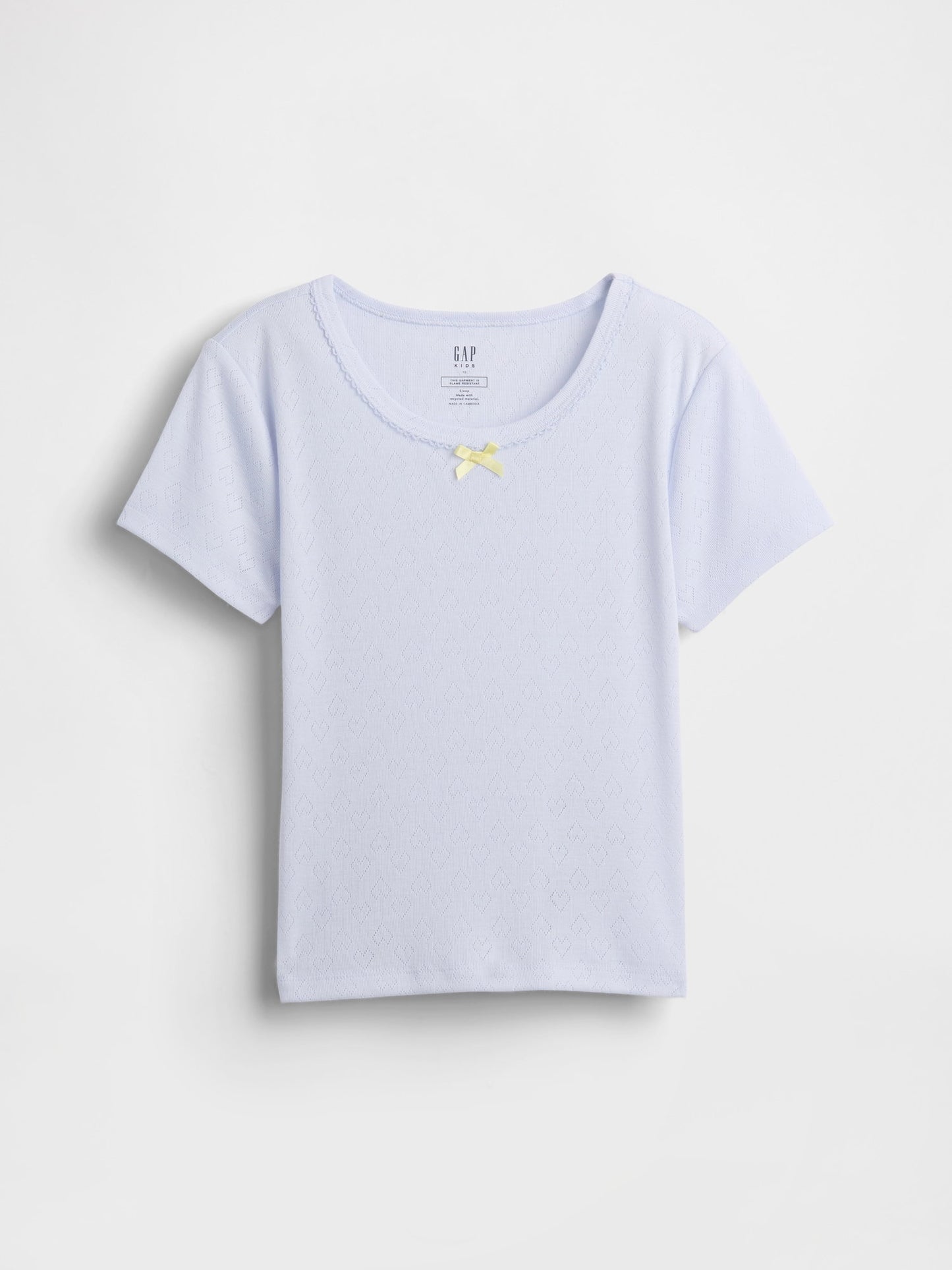 Açık Mavi Recycled Pointelle Pijama T-shirt Üst