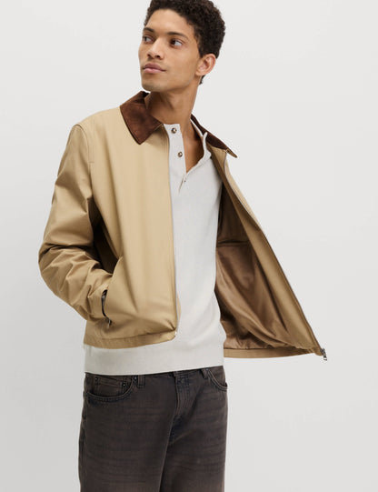 Saf Pamuk Harrington Ceket