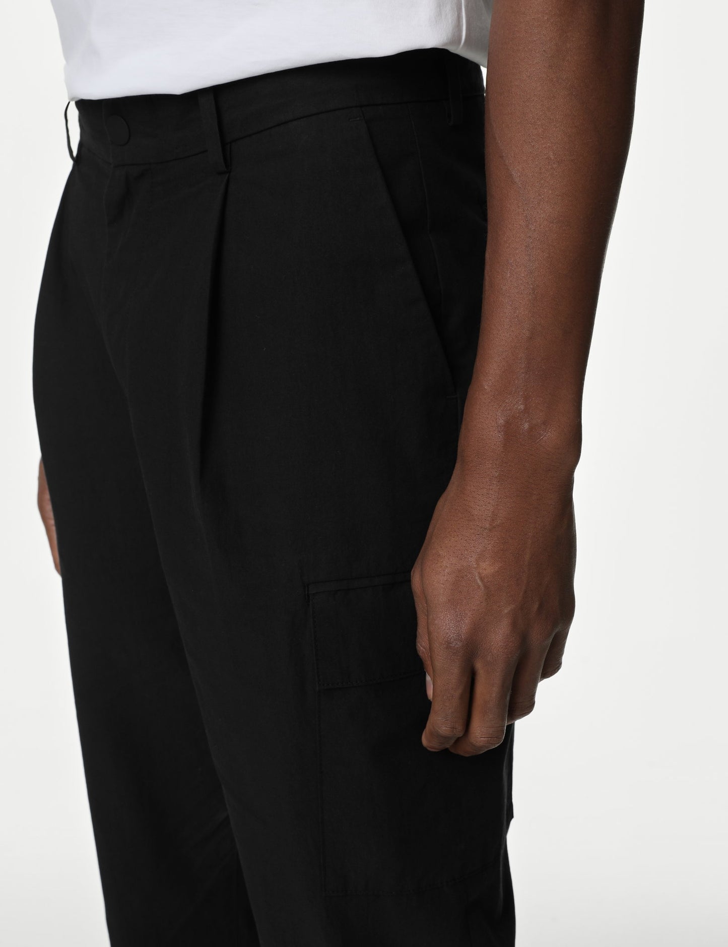 Saf Pamuklu Tapered Fit Kargo Pantolon