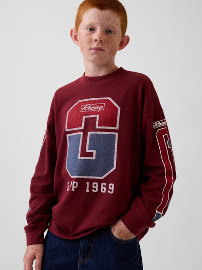 Lacivert Kids Heavyweight Oversized Grafik T-shirt
