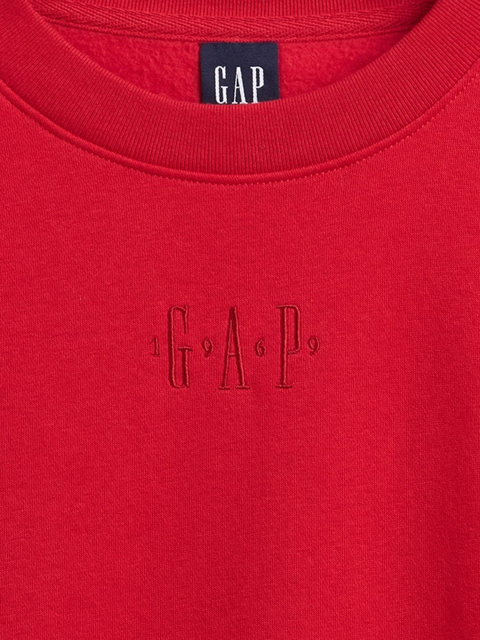 Kırmızı Logo Crop Sweatshirt