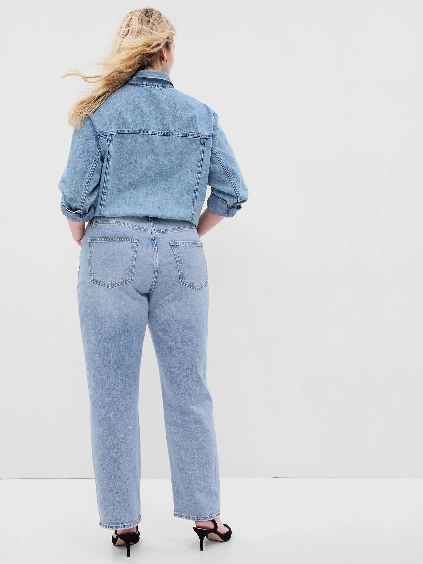 Açık Mavi High Rise Destructed 90s Loose Washwell™ Jean Pantolon