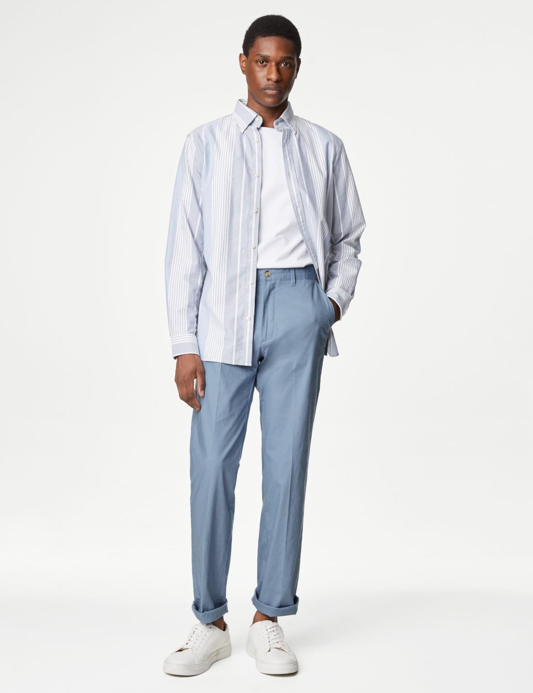 Regular Fit Keten Chino Pantolon