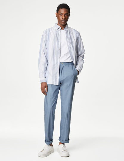 Regular Fit Keten Chino Pantolon