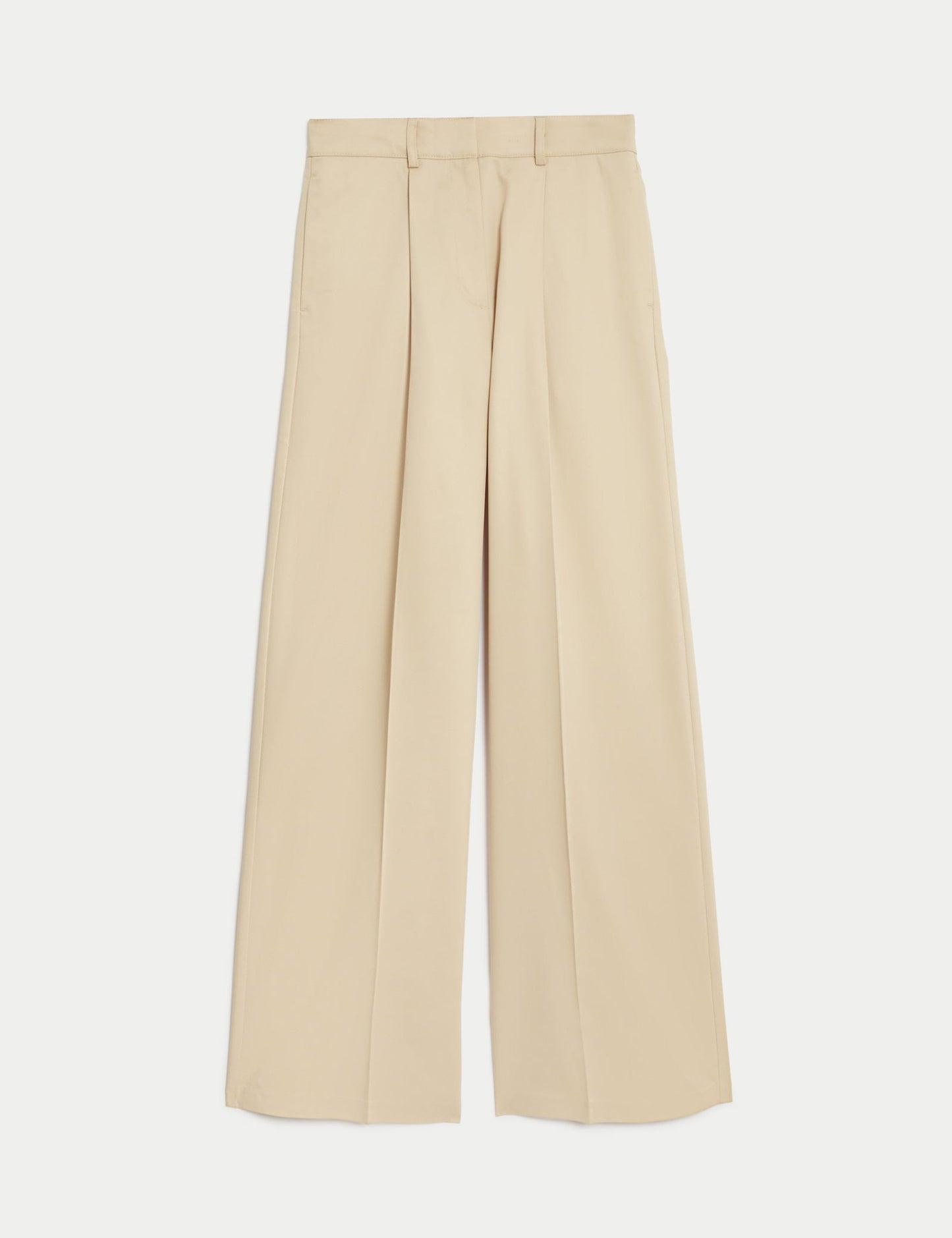 Pile Detaylı Yüksek Bel Wide Leg Pantolon