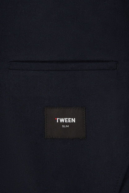 Tween Slim Fit Lacivert Diyogonal Kumaş Ceket