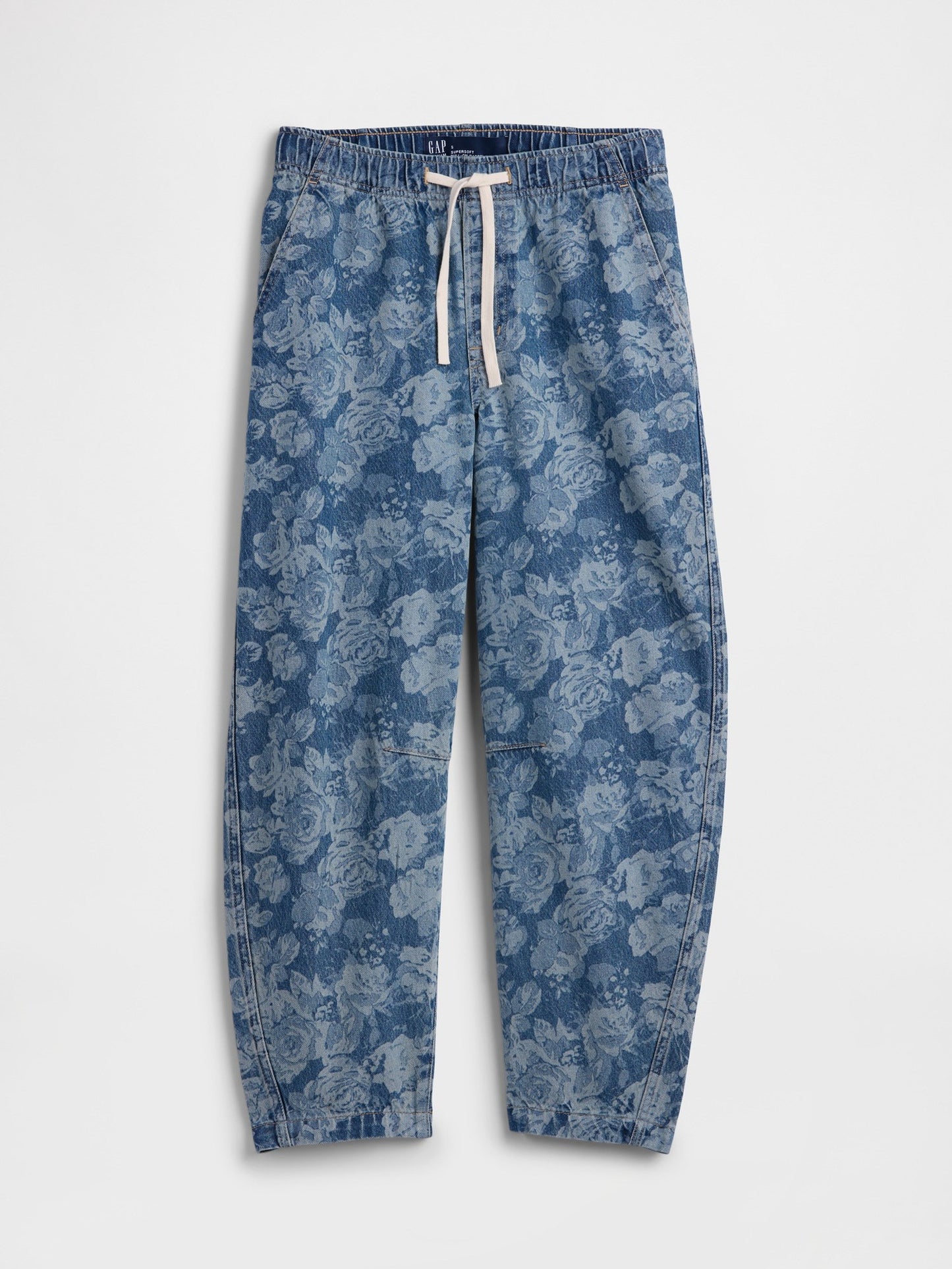 Mavi Mid Rise Baskılı Pull-on Barrel Jean Pantolon