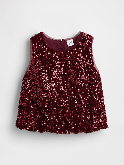 Bordo Sequin Bubble Bluz