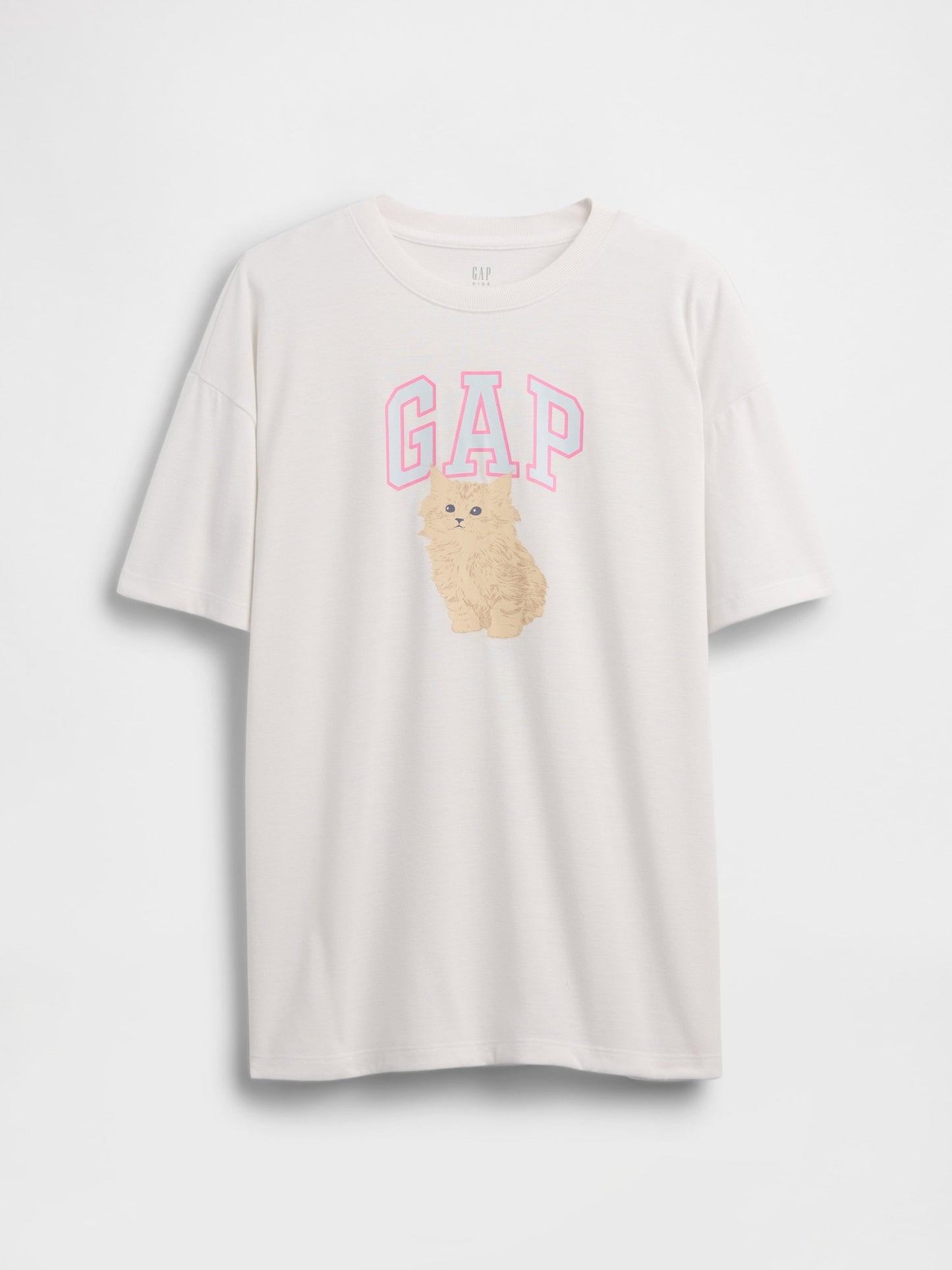 Beyaz Geri Dönüştürülmüş Oversized Grafik Logo Pijama T-shirt