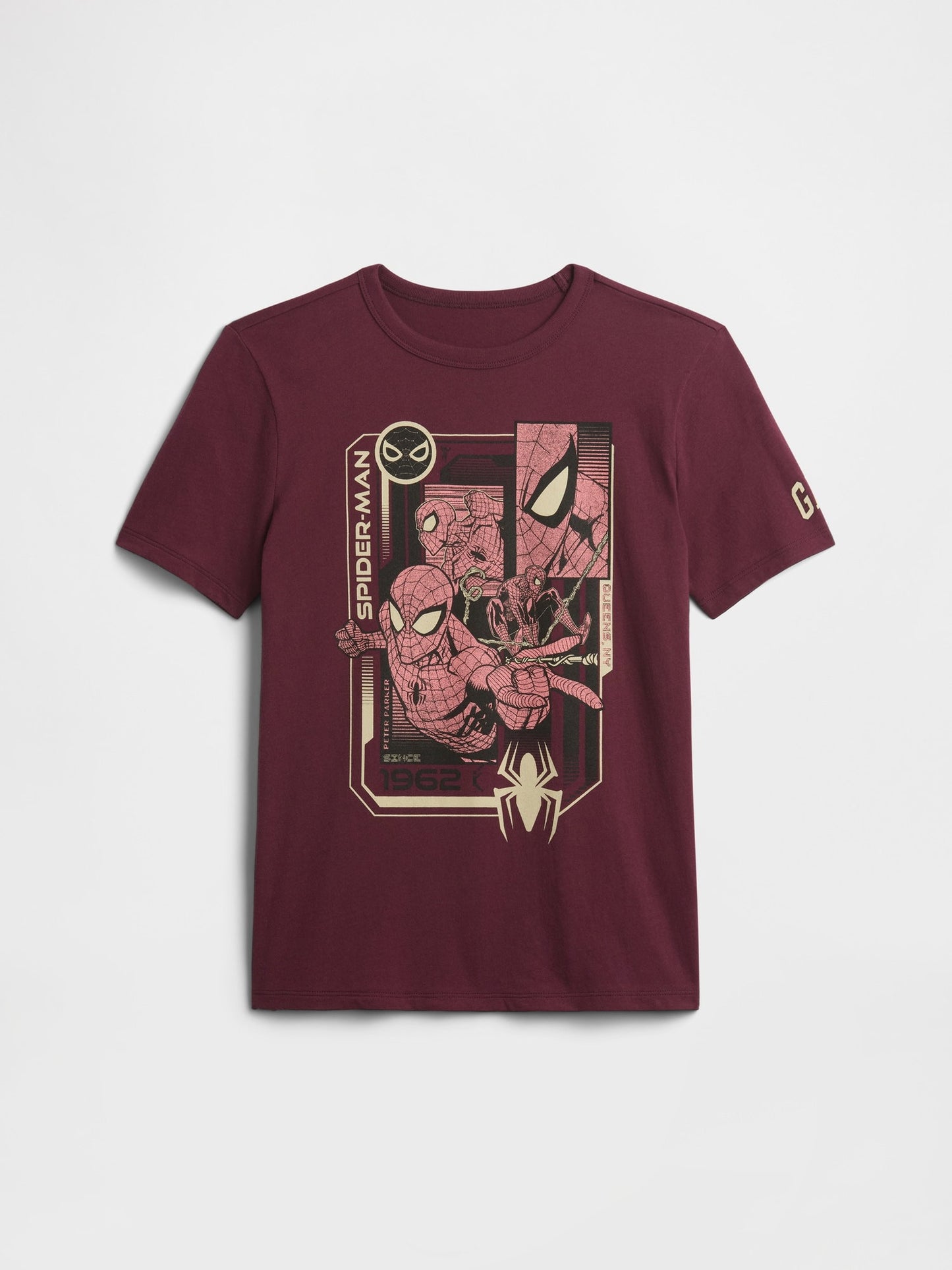 Bordo Marvel Spider-man Grafik Baskılı T-shirt