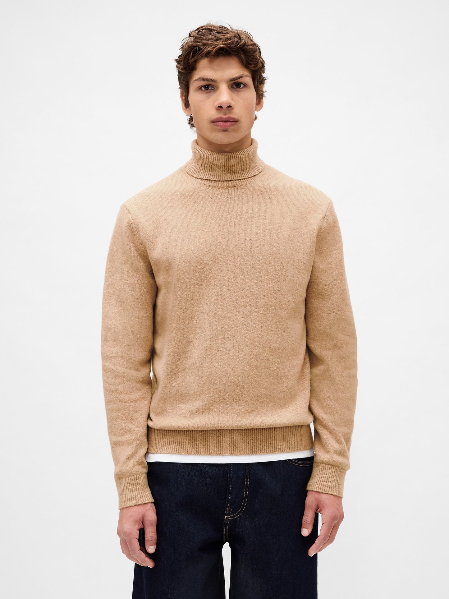 Açık Kahverengi Cashsoft Turtleneck Kazak